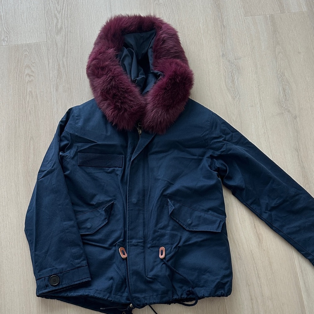 Ava & Kris Women’s Navy Fur Jacket